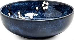 KOM Luxus - Schüssel - Japanisches Geschirr - Japanisches Tafelgeschirr - Hana Blau - 100% Porzellan - Schüssel - Hana Blau - Teller - Japanische Teller - Tellerset - Schüsseln - Hervorragende Qualität Ø15,5cm*H5cm