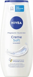 NIVEA Creme Soft Duschgel mit Vitaminen und wertvollen Ölen, feuchtigkeitsspendende und pH-neutrale Cremedusche mit mildem Duft (250 ml)