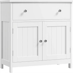 Yaheetech Waschbeckenunterschrank mit Schublade und 2 Türen im Landhausstil, 60 x 30 x 60 cm