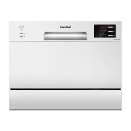  Midea-Comfee Tischspüler mit 6 Platzdecken, Minispüler für kleine Familien und Paare, LED-Anzeige, Verzögerte Startfunktion, 47 dB leise Geräuschentwicklung, Weiß [Energieeffizienzklasse F]