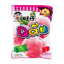 Want Want Wangzi QQ-Süßigkeiten Pfirsichgeschmack 70g