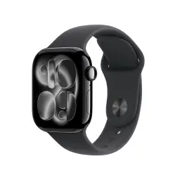Apple Watch Series 11 GPS 42mm Jet Black Aluminiumgehäuse mit schwarzem Sportarmband - M/L
