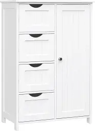 VASAGLE Badezimmerschrank Kommode – Holz, 4 Schubladen, Modell LHC41W