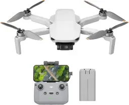 DJI Mini 4K, Drohne mit 4K UHD Kamera für Erwachsene, < 249 g, 3-Achsen Gimbal Stabilisierung, 10 km Videoübertragung, autom. Rückkehr, Windwiderstand, 1 Akku für 31 min Flugzeit, Intelligent Flight