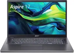 Acer Aspire 17 (A17-51M-52U3) / 17,3" Full HD IPS Display/Intel Core 5 Prozessor 120U / 16 GB LPDDR5 RAM / 512 GB SSD/Intel Grafik / Windows 11 Home/Stahlgrau
