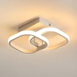 Goeco Moderne LED-Deckenleuchte 22W Einfaches Quadrat Weiß Acryl 3500K Warmweiß für Schlafzimmer Wohnzimmer Flur (Nicht dimmbar)