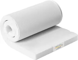 Lexzurn Matratzentopper Kaltschaum, 90 x 190 x 5 cm, ergonomisch, 7-Zonen-Komfortschaum, rutschfest, weiß, waschbar bis 40°C