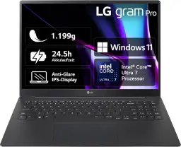LG gram 16" Pro Core Ultra 7 155H 16GB/1TB SSD Win11 Schwarz 6Z90SP-G.AA78G