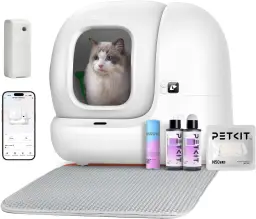 [Nur €467 im Set mit PETKIT LED-Nagelknipser] PETKIT Pura Max 2 Premium Automatische Katzenstreu-Schale 76 L Selbstreinigend, xSecure, Geruchsbeseitigung, App-Steuerung, großes Fassungsvermögen, automatische Katzenstreu-Schale für mehrere Katzen