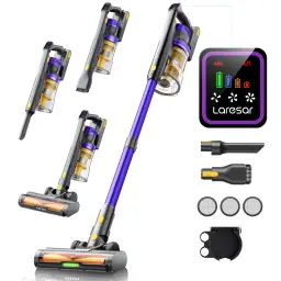 Laresar X11 Cordless Vacuum Cleaner, 75KPa / 650W, 60-Min Runtime, 2L Dustbin Capacity, Green LED, for Pet Hair/Carpets/Hard Floors