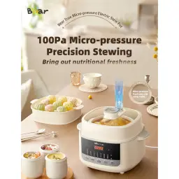 Bear Electric Steamer Pot With Steaming Basket & Transparent Glass Lid DDZ-J25G2