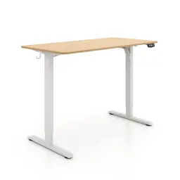 ochama Elektrischer Stehschreibtisch - Höhenverstellbarer Schreibtisch, 70 kg Tragfähigkeit Sit-Stand-Schreibtisch, Sofortbetrieb, Robustes Stahlpaneel mit Aluminiumlegierungsstäben - Für Zuhause/Büro, Computer/Lern-/Arbeitsschreibtisch - Eiche, 120*60 cm