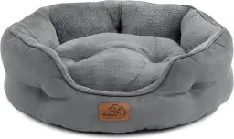 Waschbares Katzenbett BEDSURE mit doppelseitigem Innenkissen für Katzen oder kleine Hunde - Größe S - 51x48x15cm - Grau