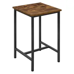 WOLTU Bartisch Klein 60 x 100 x 60 cm, Platzsparender Stehtisch, Hochtisch aus Metall & Holz für Bar Küche Wohnzimmer, Schwarz+Vintage Braun