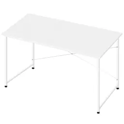 WOLTU Schreibtisch 120x60cm, Kleiner Computertisch, Büroschreibtisch Rechteckig, PC-Tisch mit Metallrahmen, für Büro Home Office Arbeitszimmer Schlafzimmer, Holzwerkstoff, Weiß