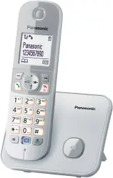 Panasonic KX-TG6811GS DECT Schnurlostelefon (strahlungsarm, Eco-Modus, GAP-kompatibel, ohne Anrufbeantworter, Festnetz, Anrufblockierung) perl-silber
