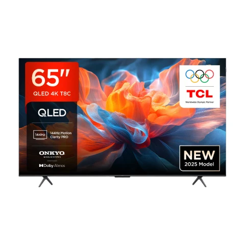 TCL 65T8C 65-inch 4K Ultra HD 144Hz Gaming Smart TV, AI Voice Control, HDR10+