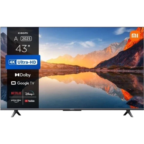 Xiaomi TV A 43 2025, 43 Zoll, 4K, HDR, UHD, Smart TV, Google TV, MEMC, Voice Control, edgeless Design, Netflex, Google Assistant [Energieklasse G]