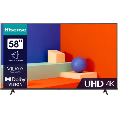Hisense 58A6K 58" 4K Ultra HD UHD VIDAA Smart TV  Wi-Fi  Black