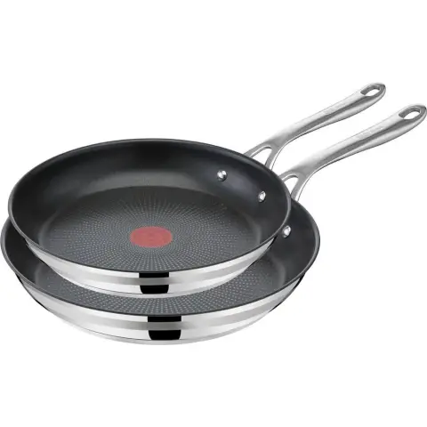 Tefal Jamie Oliver Cook Smart Bratpfannenset Antihaftpfanne - 24 cm & 28 cm - 2-teiliges Set - Für alle Herdarten geeignet, einschließlich Induktion - Ofenfest - Genagelter Griff